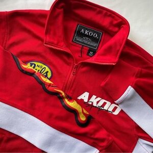 Akoo Y2K Running Track Jacket Size Medium Red